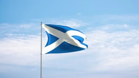 Flag Scotland waving in the wind. Stock Footage 278218105