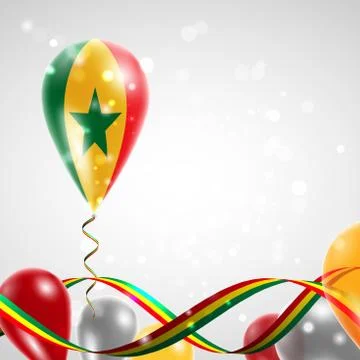 Flag of Senegal on balloon Stock Illustration