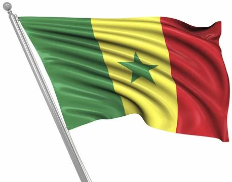 Flag of Senegal, This is a computer generated and 3d rendered image Illustrazione stock