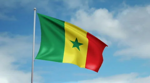 Flag of Senegal 스톡 동영상 445122