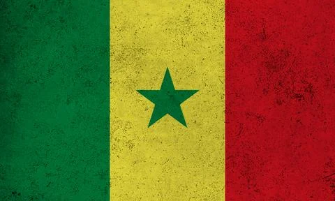 Flag Senegal grunge texture Stock Illustration