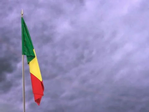 Flag of Senegal hanging down dangling Stock Photos