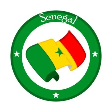 Flag of Senegal on a label Ilustração Stock