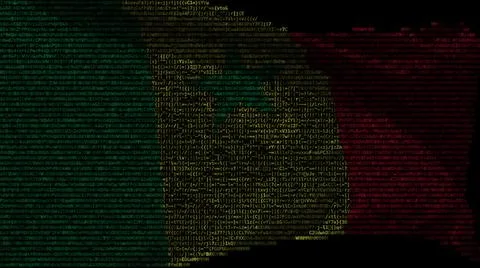 Flag of Senegal made of computer code, 3d rendering Stock Illustration