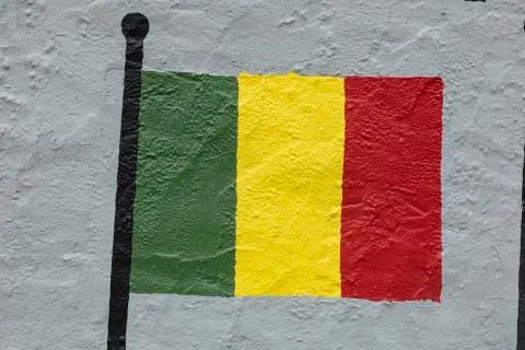Flag of Senegal, painted on a wall Stock Photos