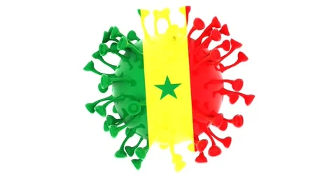 Flag of Senegal on Seamless looping 3D animation of the covid-19 Corona Virus Stock Footage 167738849