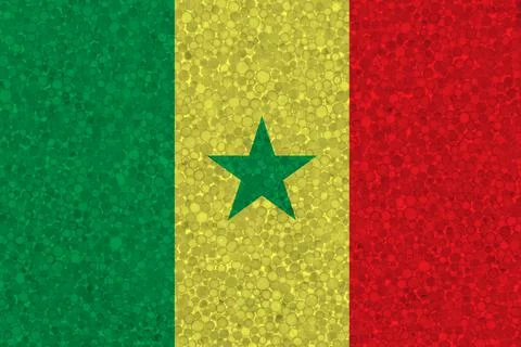 Flag of Senegal on styrofoam texture Stock Illustration