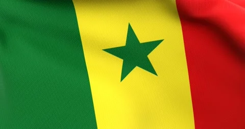 Flag of Senegal Waving 3D Animation Close up, 4K UHD 60 FPS Stock Footage 165524323