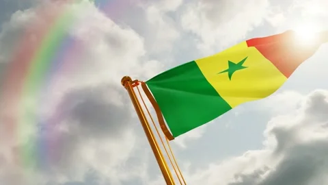 Flag of Senegal Waving, Realistic Animation, 4K UHD 60 FPS Slow-Motion Stock Footage 135964573