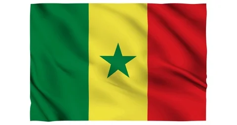 Flag of Senegal waving on a samless loop over an easily removable background Stock Footage 98372672