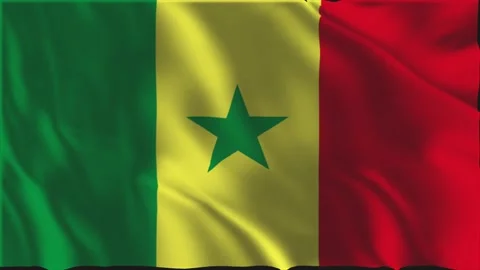 Flag of Senegal waving slowly Stock Footage 336032105