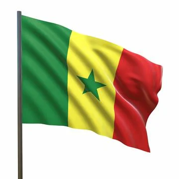 Flag of senegal on a white background 3d-rendering イラスト素材