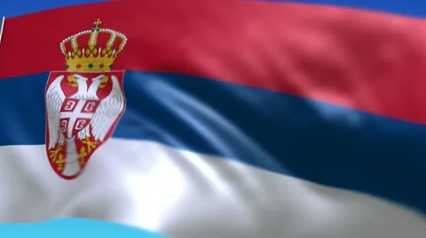 Flag of Serbia Stock Footage 10820956
