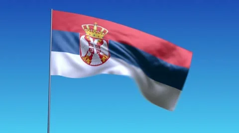 Flag of Serbia Stock Footage 10820957
