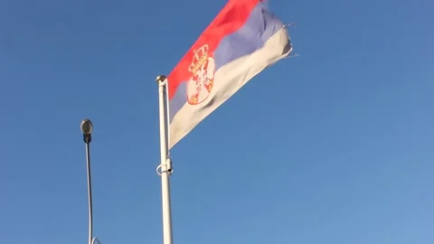 Flag of Serbia Stock Footage 124521406