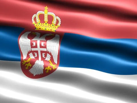 Flag of serbia 스톡 일러스트