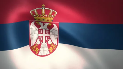 Flag of Serbia Waving in the Wind (LOOP) Stock-Footage 161838275