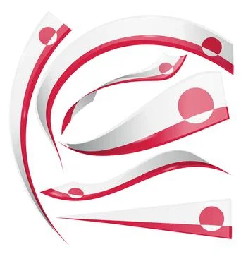 Flag set elements of Greenland. isolated on white background vector illustr.. Stock-Illustration