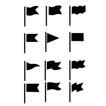 Flag set, flag icon set, illustration Stock Illustration