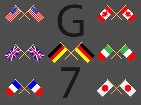 Flag set g7 Stock Illustration