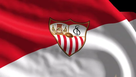 Flag with the Sevilla CF team crest (Loop) 動画素材 310746828