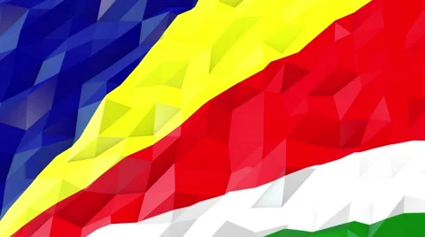 Flag of Seychelles 3D Wallpaper Illustration Stock Footage 66415357