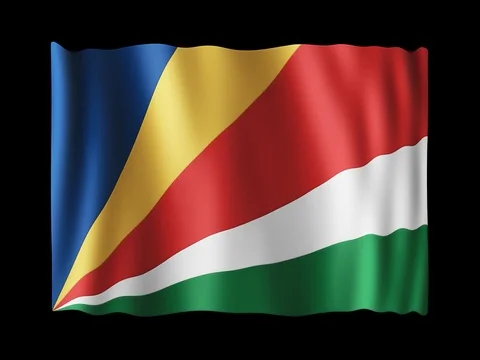 Flag of Seychelles, long ratio (2:1), seamless loop animation 動画素材 85159923