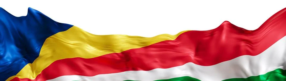 The flag of Seychelles is prominently displayed on a plain background. The co Stock Illustration