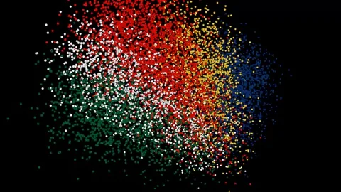 Flag of Seychelles reveals on black background Stock Footage 128606318