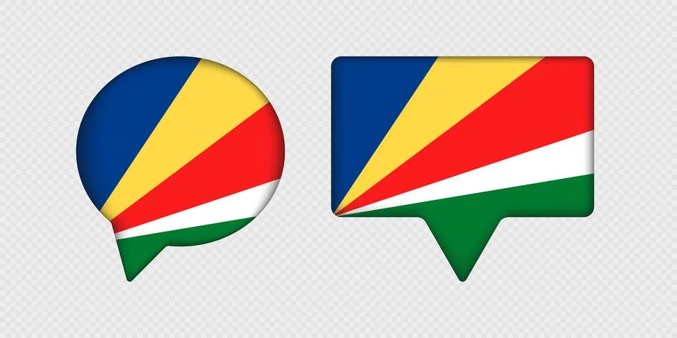Flag of Seychelles in speech bubble. Illustrazione stock