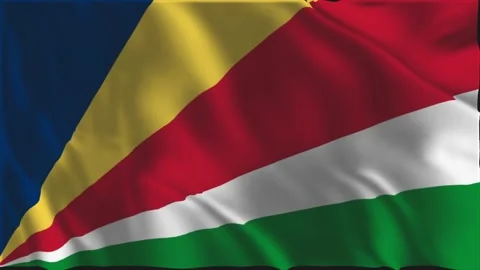 Flag of Seychelles waving slowly Stock-Footage 338252296