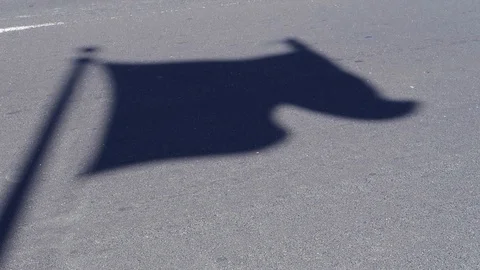 FLAG SHADOW ON GROUND SLOW MOTION Stock Footage 95825598