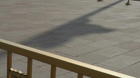 Flag shadow Half flag  tiananmen square During Covid-19 china beijing Stock Footage 130076004