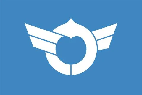 Flag of Shiga Prefecture (Japan) vector, Lake Biwa, with wings Stock Illustration