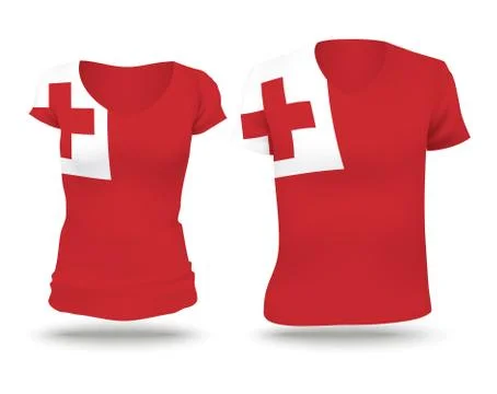 Flag shirt design of Tonga Stock Illustration