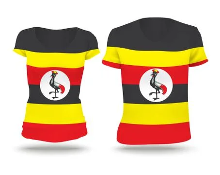 Flag shirt design of Uganda Stock Illustration