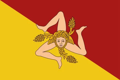 Flag of Sicily vector illustration. Stock Illustration