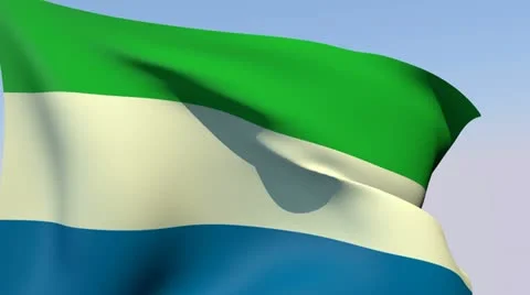 Flag of Sierra Leone HD Stock Footage 14808502