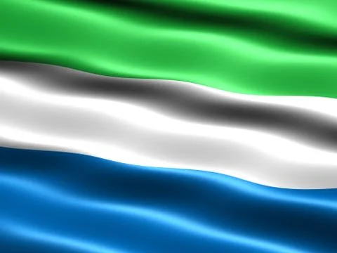 Flag of sierra leone Иллюстрация