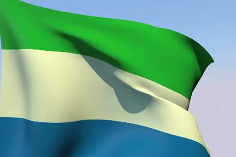Flag of Sierra Leone NTSC Stock Footage 14808524