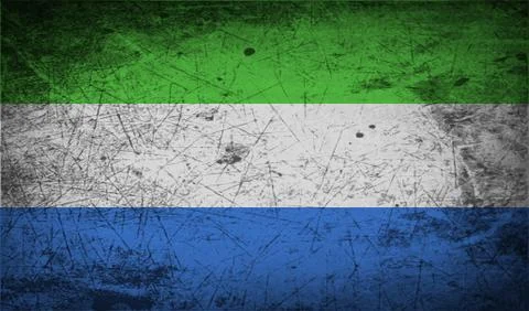 Flag of Sierra Leone with old texture. Stock Illustration