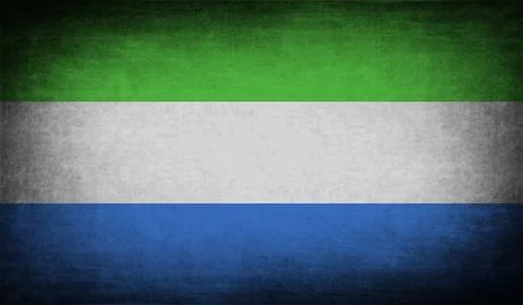 Flag of Sierra Leone with old texture. Stock Illustration