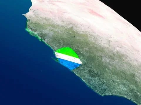Flag of Sierra Leone from space Stock Illustration