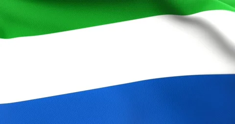 Flag of Sierra Leone Waving 3D Animation Close up, 4K UHD 60 FPS Video stock 165524445