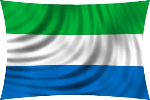 Flag of Sierra Leone waving isolated on white Stock Photos