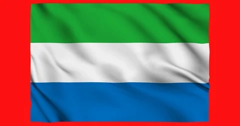 Flag of Sierra Leone waving on a samless loop over an easily removable backgroun Stock Footage 98372687
