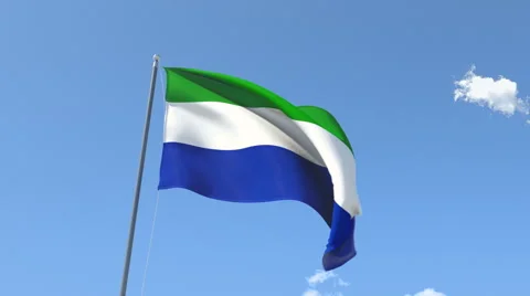The flag of Sierra Leone Waving on the Wind. Stock-Footage 50021472