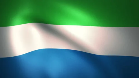 Flag of Sierra Leone Waving in the Wind (CG | LOOP) Stock Footage 162638904