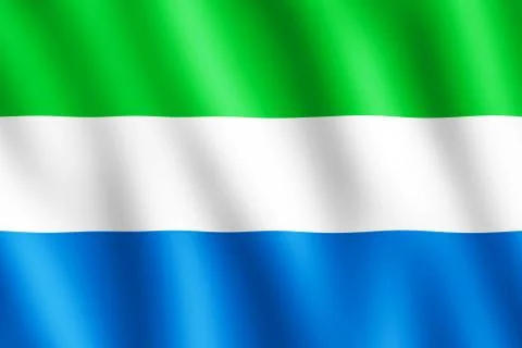 Flag of Sierra Leone waving in the wind Stock Illustration