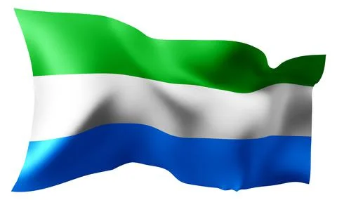 Flag of Sierra Leone waving in the wind. イラスト素材